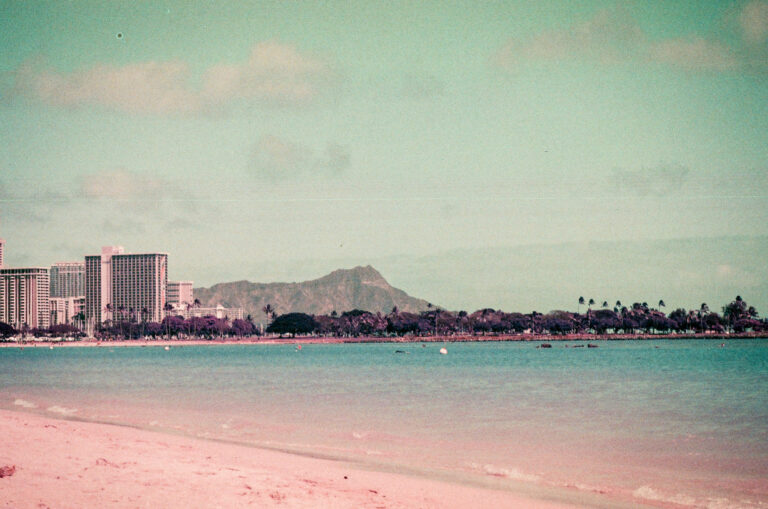 Film Photo Lomography Purple 35mm, Diamond Head Oahu Hawaii