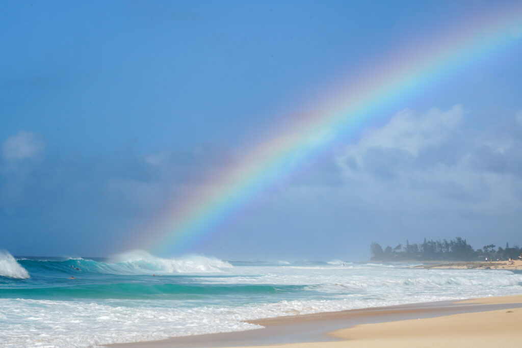 Rainbow over North Shore, Hawaii